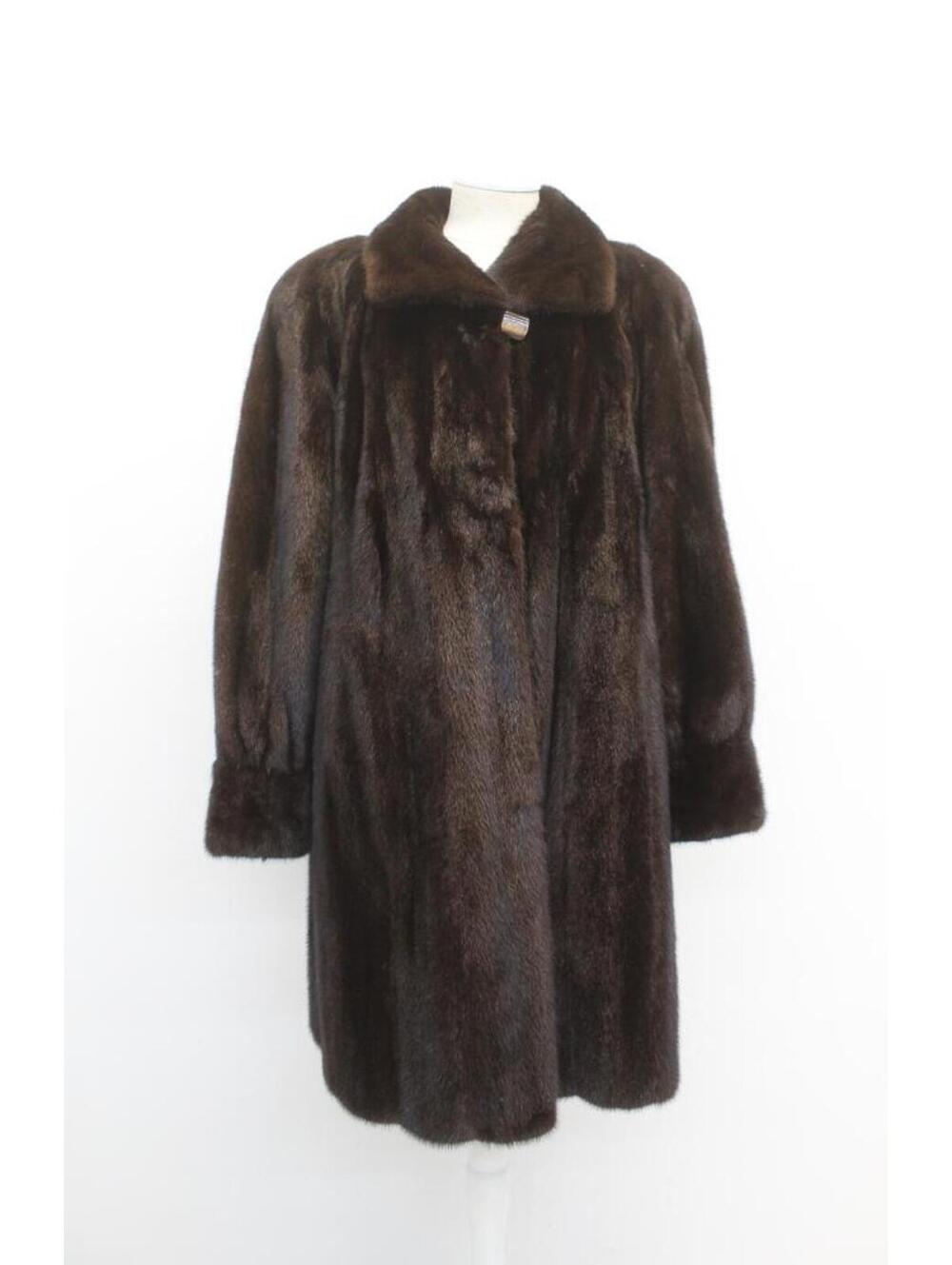 Excellent Dark Ranch Brown Mink Fur Coat Jacket Women Woman Size 14-16 Xxlarge